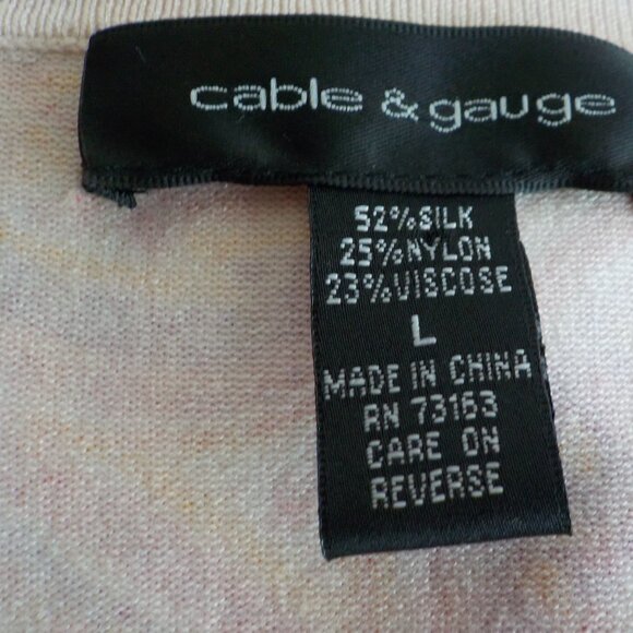 Cable & Gauge Cardigan - Large - Paisley - Orange Red Yellow - Vneck Silk (486) - Picture 3 of 5